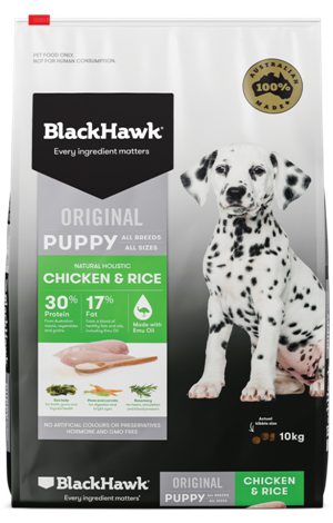 Black hawk puppy chicken and 2024 rice 20kg