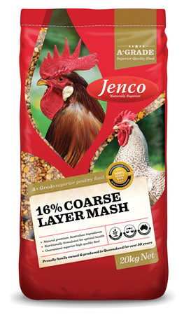Jenco 16% Coarse Layer Mash 20kg at Buckhams General Produce